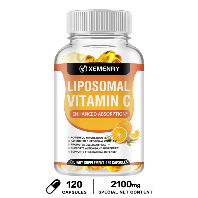 Liposomal Vitamin C Capsules - Promotes Collagen Production, Supports Skin, Immune Health, Powerful Antioxidant