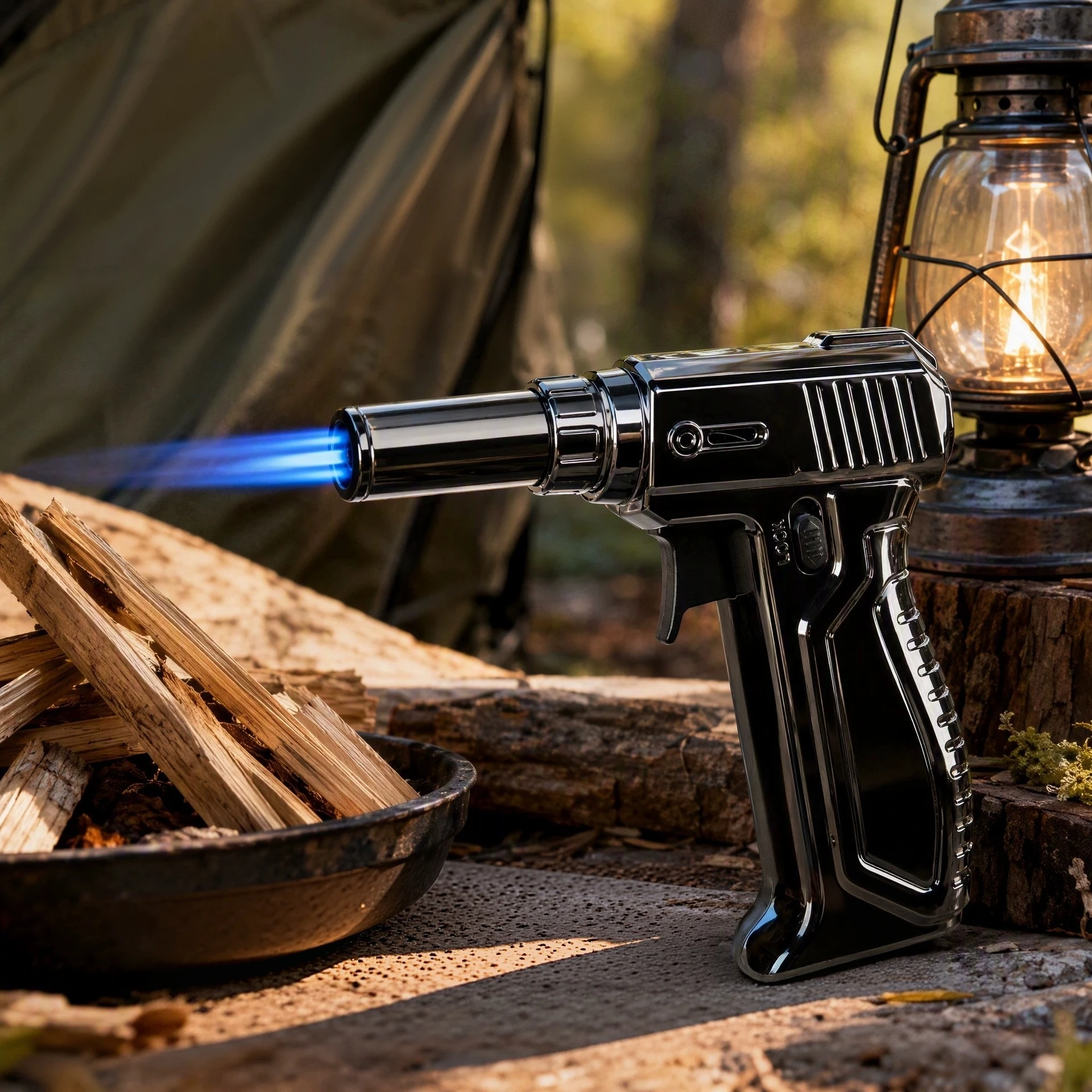 New Metal High Temperature Welding Gun Lighter Windproof Jet Flame Inflatable Pistol Outdoor Camping Kitchen Lighter