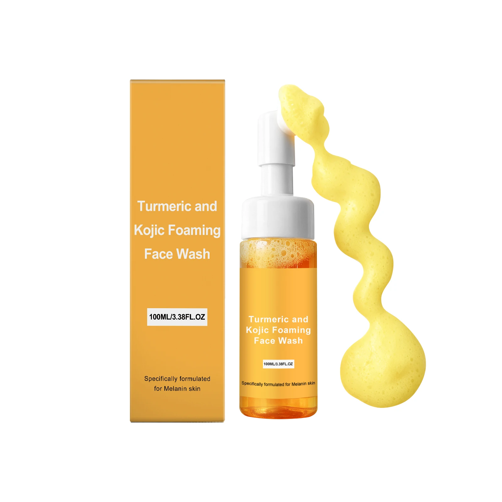 Turmeric Foam Cleanser, Dense Foam Moisturizing and Mild Daily Comfortable Refreshing Cleansing Oil Control
