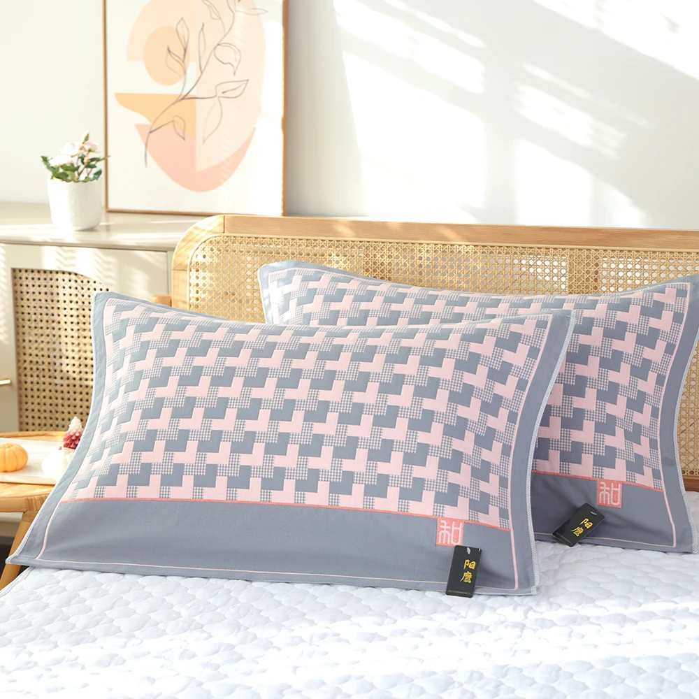 زوج من من المناشف المصنوعة من الشاش القطني الخالص، ومناشف جديدة ذات غطاء ناعم للبالغين عالية الكثافة، ومنزل من القطن غير قابل للانزلاق وجيد التهوية