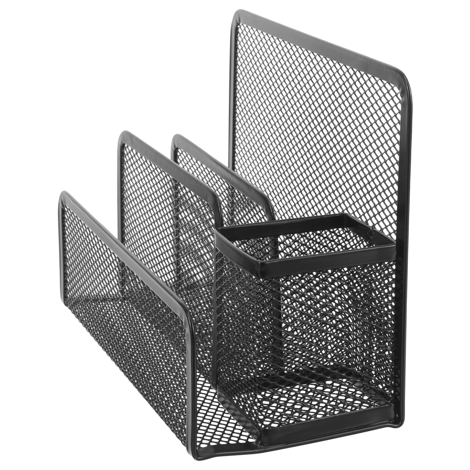 

Metal Mesh File Rack Desktop Storage Organizer Holder for Files Books Magazines Small Size Sturdy Design Multi Purpose Useful