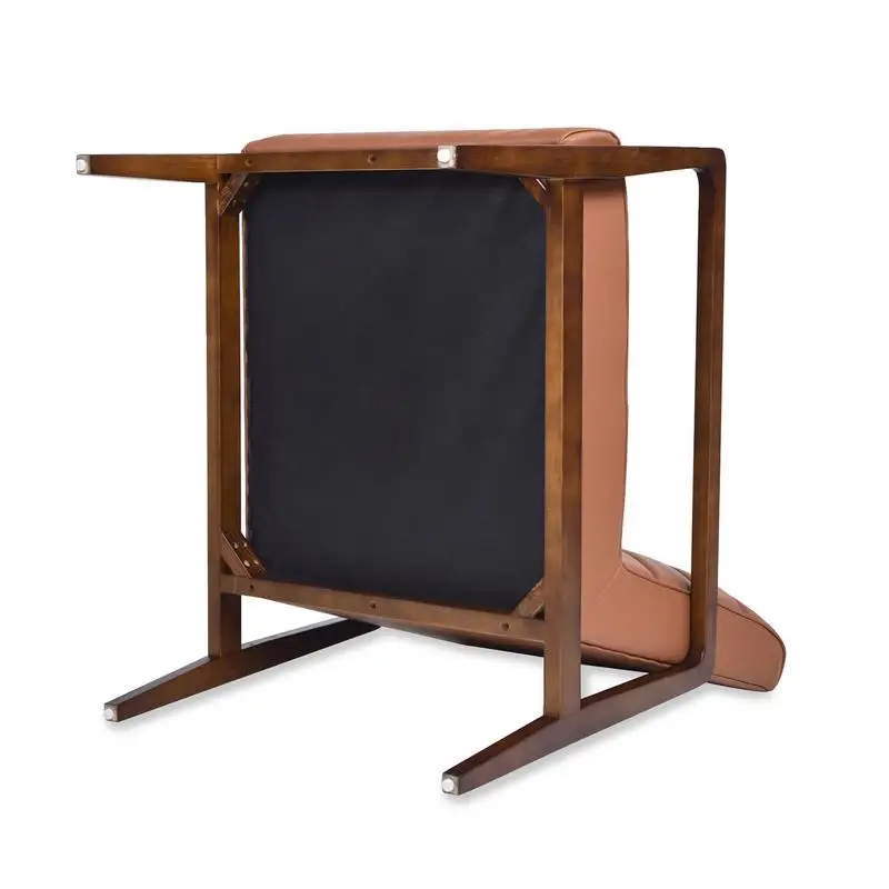 كرسي صالة انتقالي حديث مقاس 28 بوصة، تنجيد من الجلد والجلد الصناعي