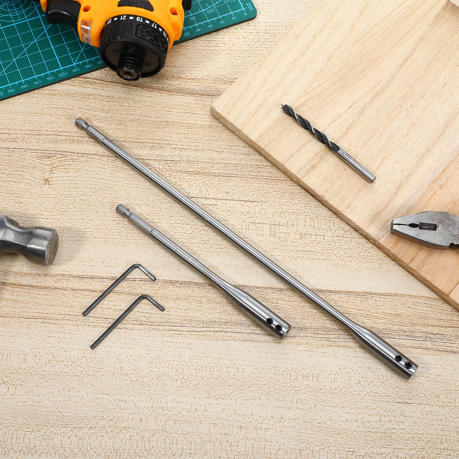 1 conjunto de extensão de broca, extensão de broca de 6 12 polegadas, aço de alto carbono, ferramenta manual, acessórios de carpintaria