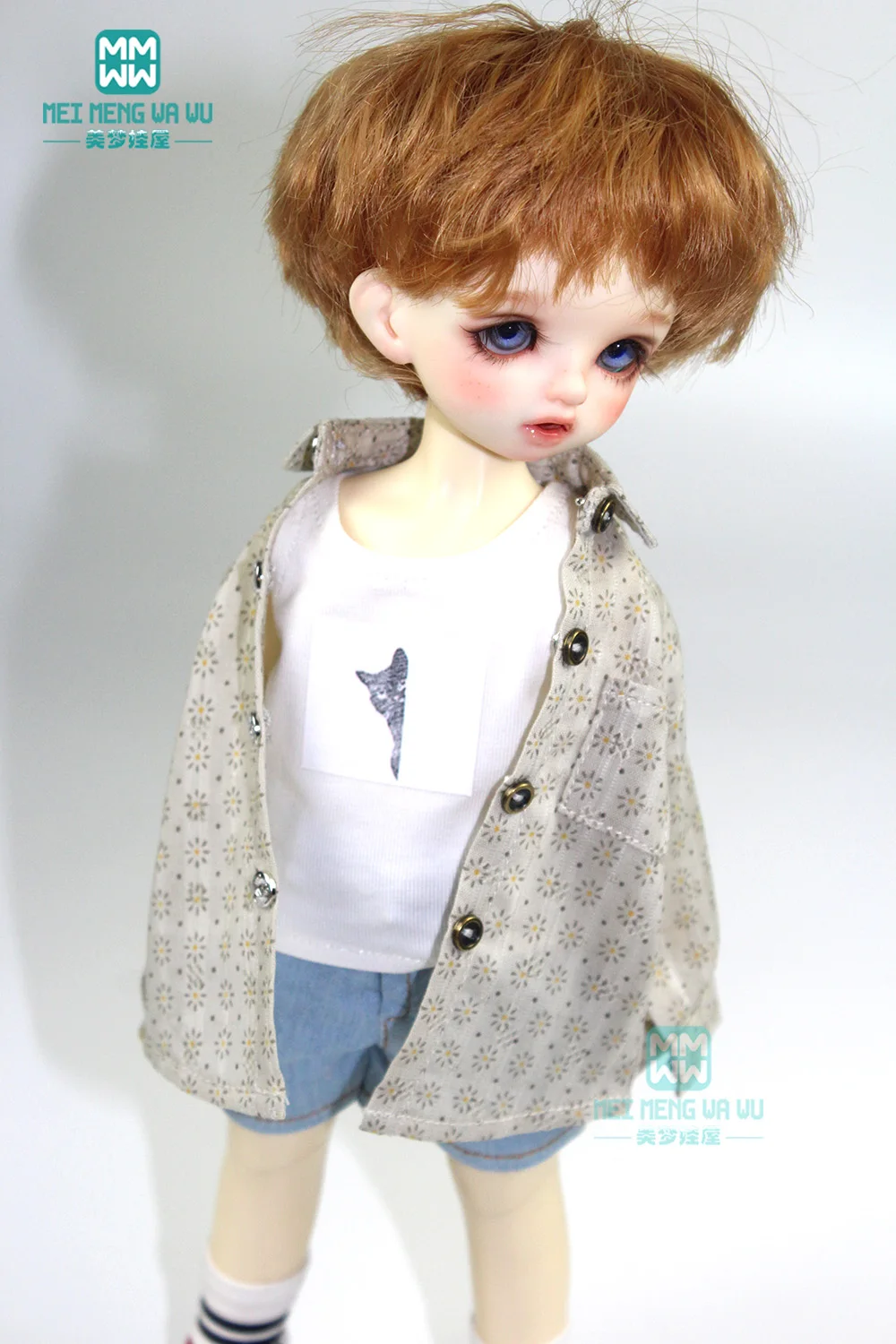 

Подходит для 28 см 1/6 BJD YOSD MYOU, игрушки, модная рубашка с цветочным принтом, джинсовая рубашка, подарок