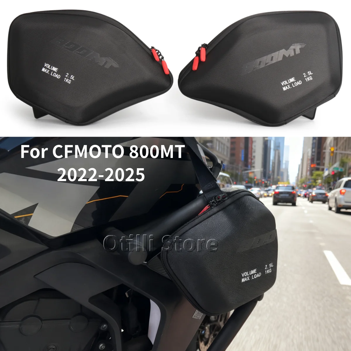 

Для CFMOTO 800MT 800 MT 2022 24 2025 Мотоциклетная сумка для капота радиатора Боковая панель обтекателя Сумки для хранения инструментов MT800 Сумка для ног Аксессуары