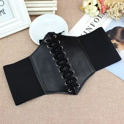 Corset et Bustier Noir en Cuir PU pour Femme, Vêtement Gothique, Sous le Buste, Taille Cintrée, Entraîneur, artificiel astique, Sexy