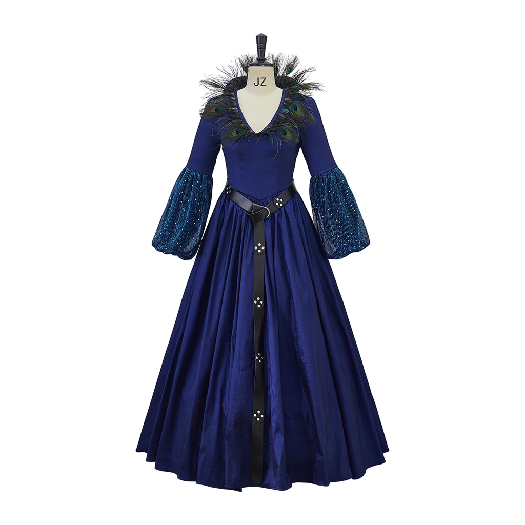 

Costumebuy Movie2 Giselle Cosplay Costume Princess Dress Dark Blue Ball Gown Party Outfit Women Halloween Carnival Party Clothes