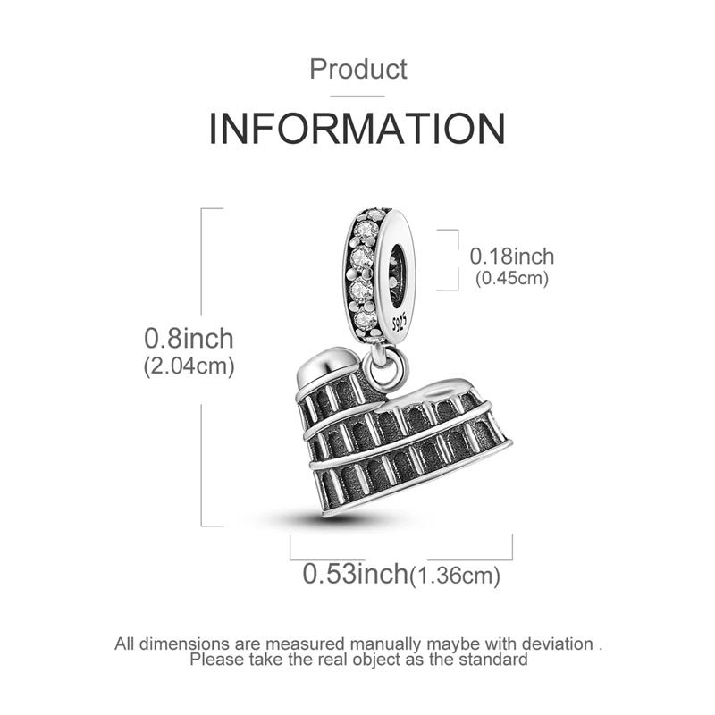 Architektur-Serie 925 Sterling Silber Charms Perlen Flugzeug Reisepass Anhänger Passend für Original Armband Frauen Mädchen DIY Party Geschenke – Detail 24