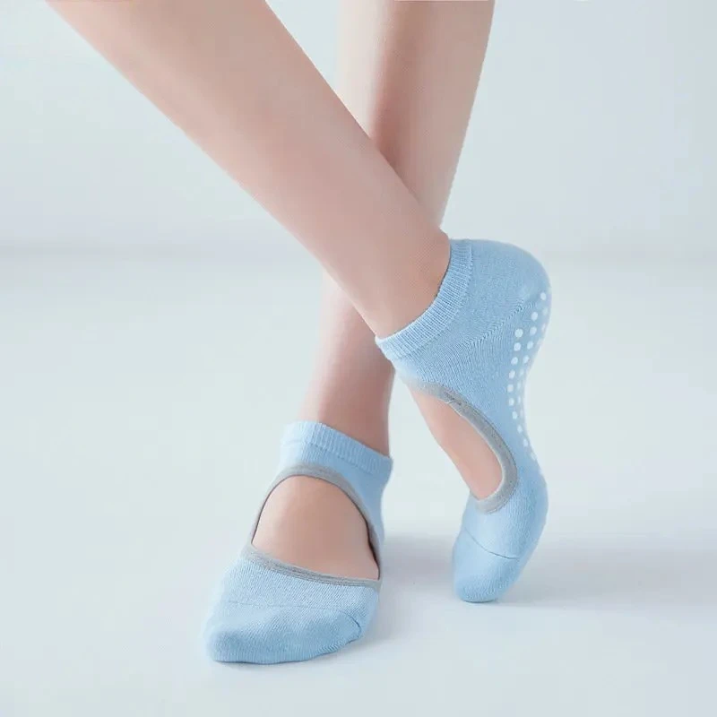 

Большие размеры, женские и мужские носки для пилатеса, цвет ЕС 35-42, противоскользящие дышащие носки с открытой спиной для йоги, балета, танцев, спортивных носков для фитнеса, тренажерного зала