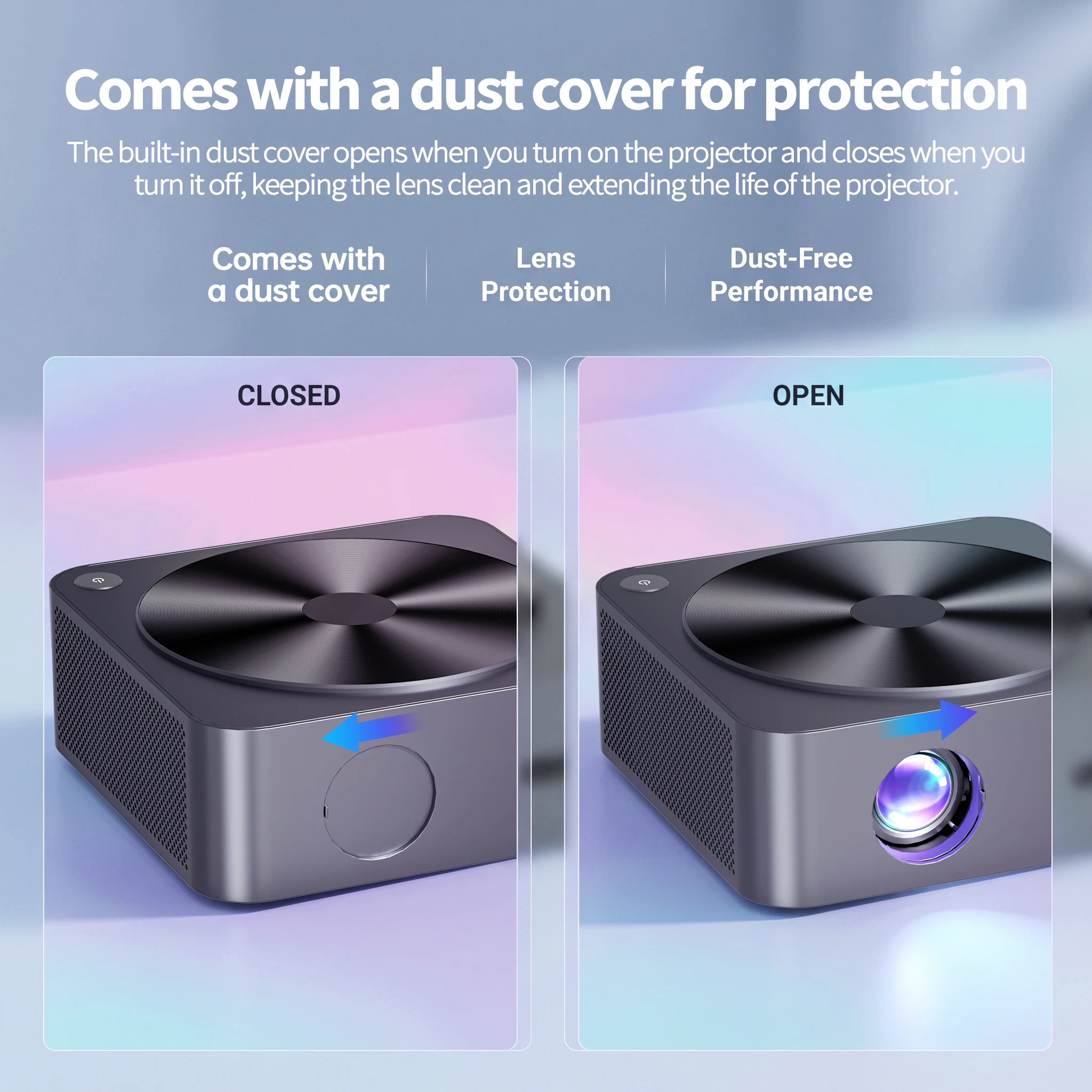 Native 1080P Full HD Projector 4K Support Android 12 Built-in WiFi Bluetooth For Office/Outdoor Portable Home Cinema Projector