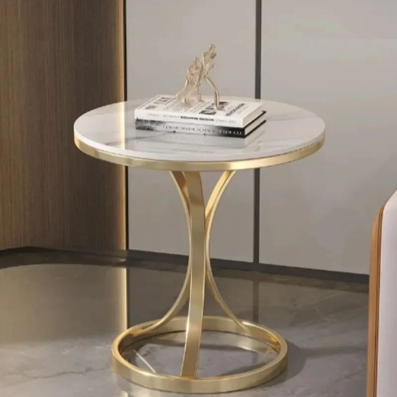 Creative Nordic Coffee Tables Movable Tea Table Center Table Circular Tabletop Rock Slab Material Modern Furniture Living Room O