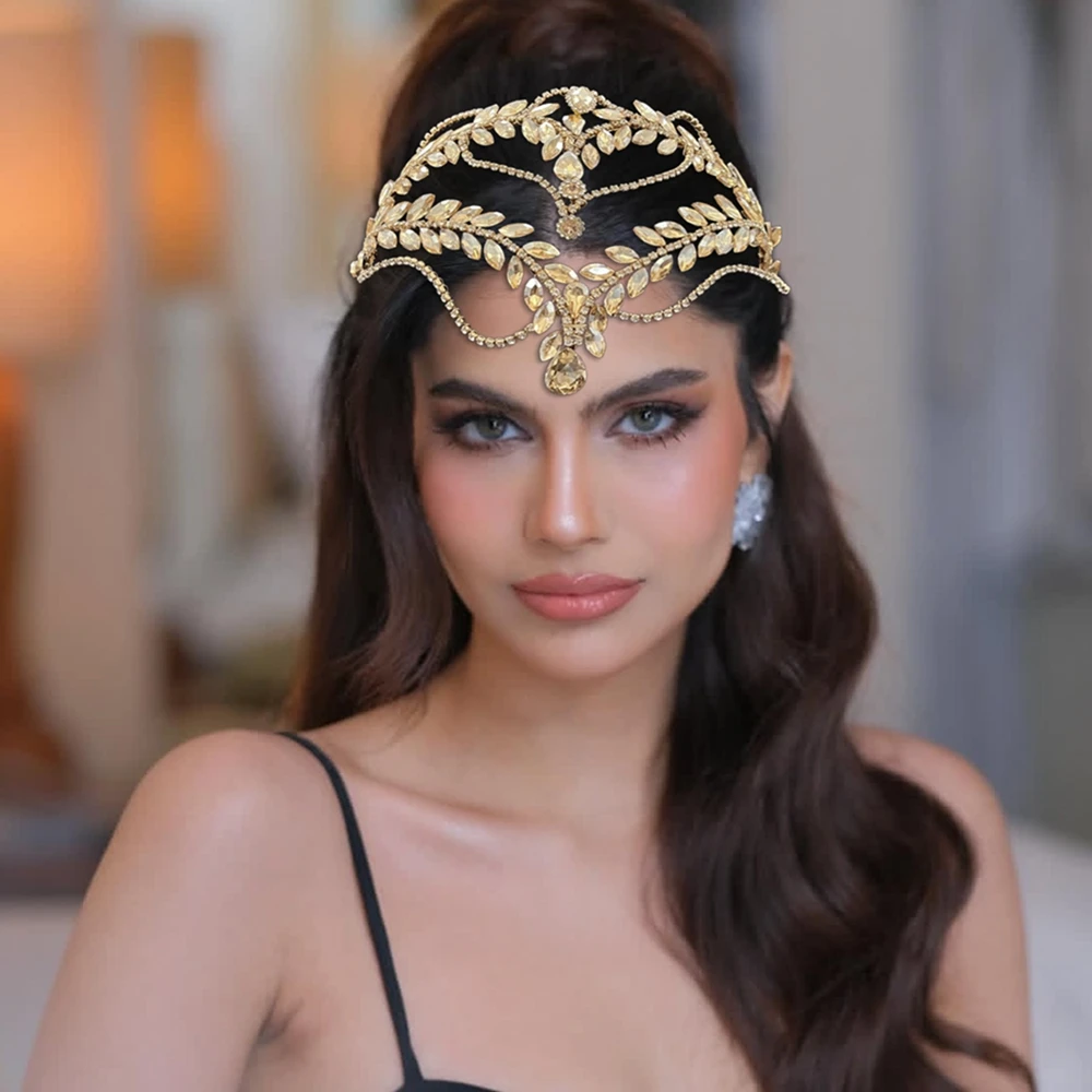 

DZ265 Wedding Headband Silver Champagne Forehead Decoration Luxury Prom Pageant Headpiece New Design Hair Accessories for Women