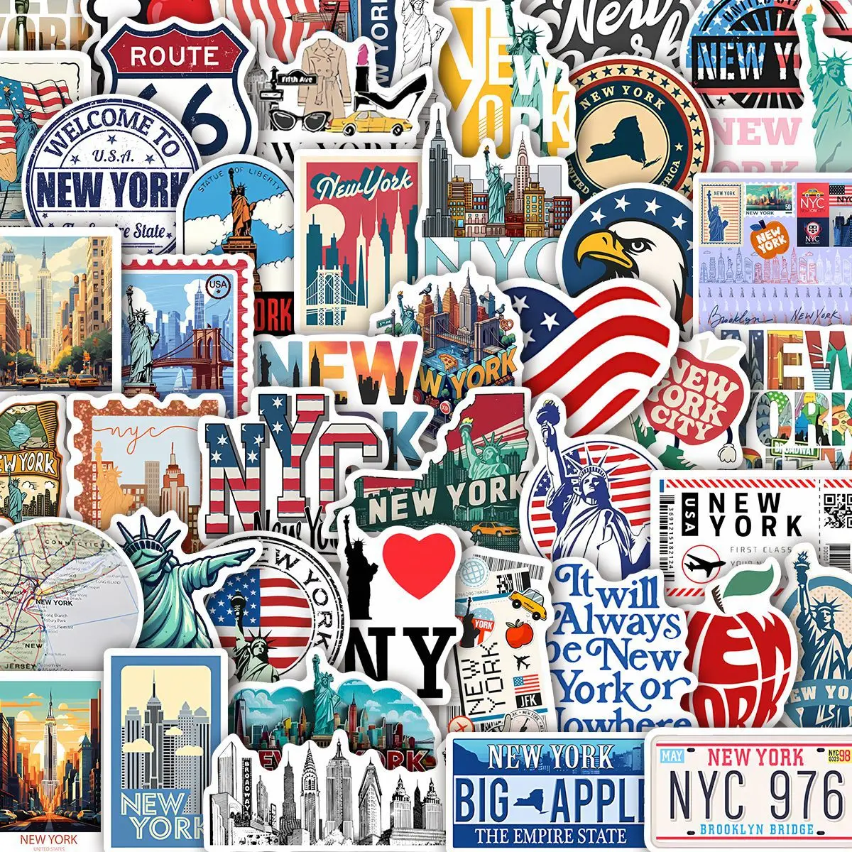 

10/52PCS USA Retro Travel Graffiti Stickers Exquisite Fashion DIY Toys Secret for Bottle Scrapbook Travel Bag Aesthetic Decals