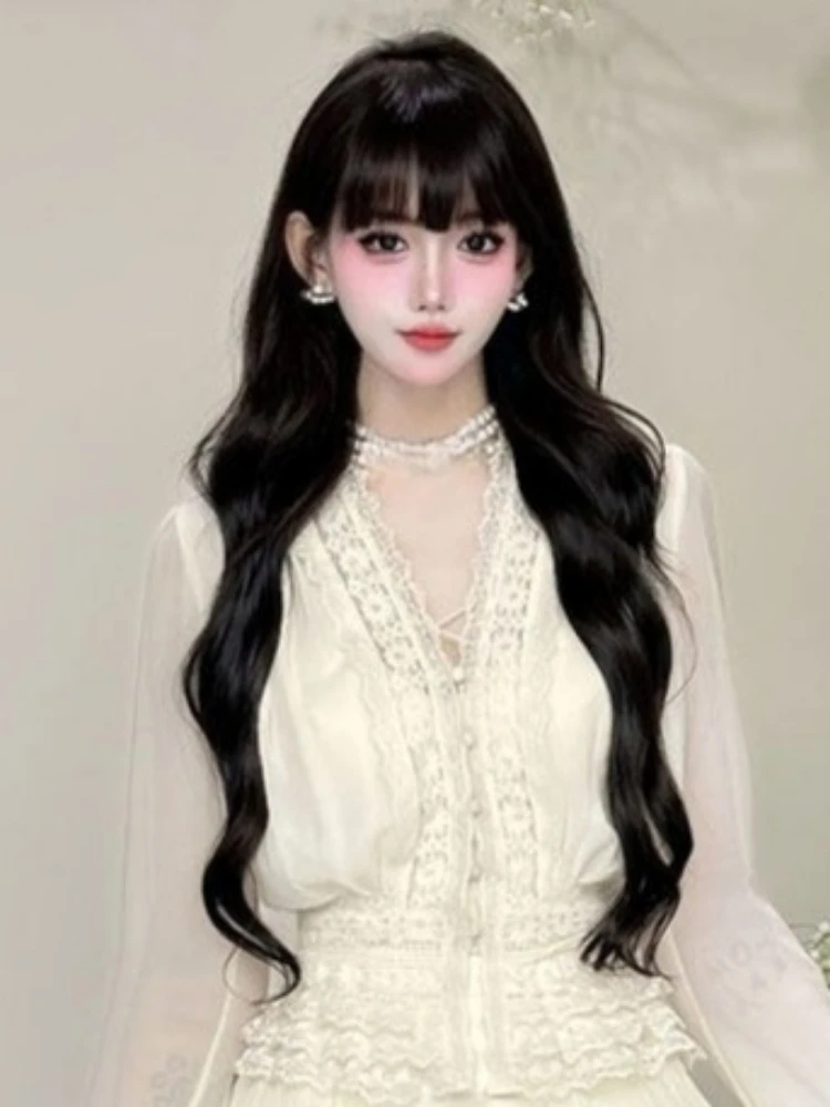 قطعتين مجموعات ملابس نسائية الخامس الرقبة الدانتيل المرقعة سليم قمصان مناسبة عالية الخصر تنورة صغيرة دعوى Roupas فام موضة الصيف مجموعة