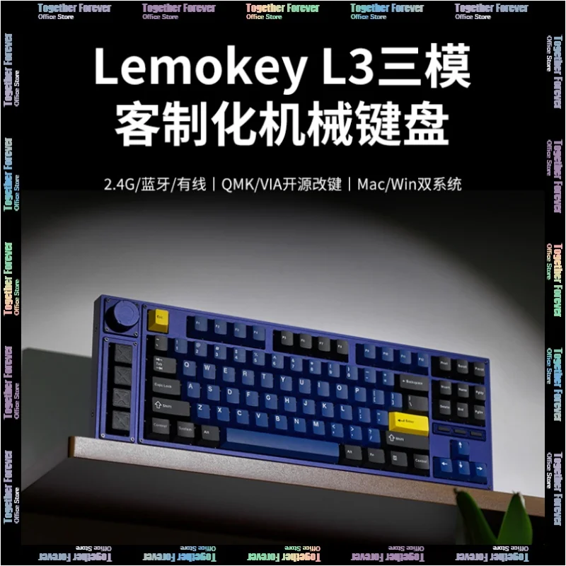 

Lemokey L3 Mechanical keyboard Gasket Multifunctional Knob Hot Swap Three Mode Gaming Wireless Keyboard 91 Keys Rgb Pbt Keycap