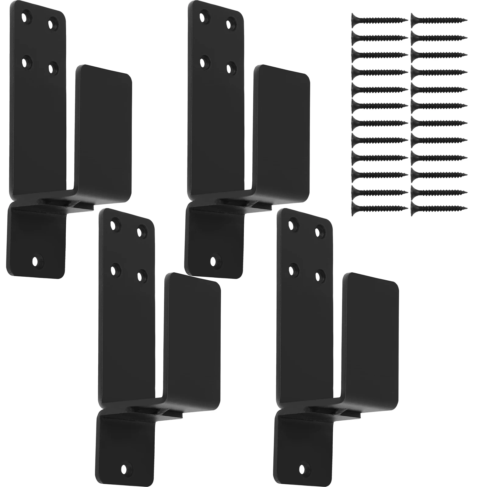 4PCS Door Barricade Brackets Drop Open Bar Holder 2x4 Bar Brackets Prevent Unauthorized Entry For Home Security Door Lock