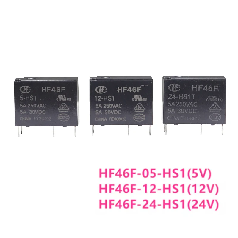 【5PCS】HF46F-5-HS1 HF46-12-HS1 HF46F-24-HS1 A set of normally open 5A 4-pin
