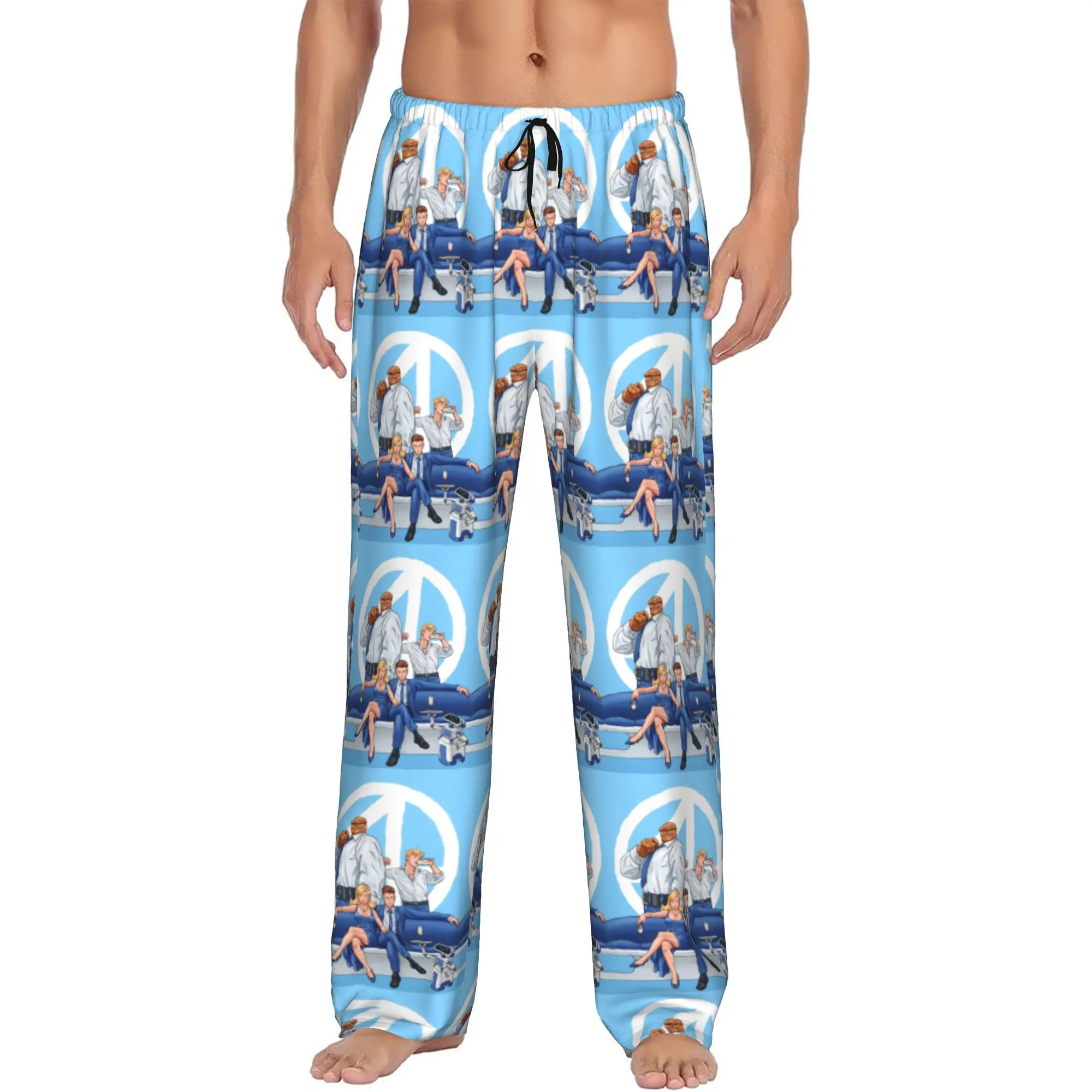

Custom F-Fantastic Four Pajama Pants for Men Lounge Sleep Drawstring Sleepwear Bottoms with Pockets