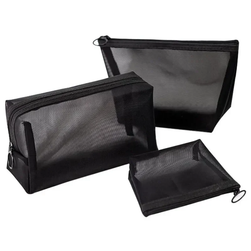 1PC Black Transparent Cosmetic Bag Women Men Necessary Travel Organizer Fashion Small Large Clear Toiletry Bags Makeup Pouch