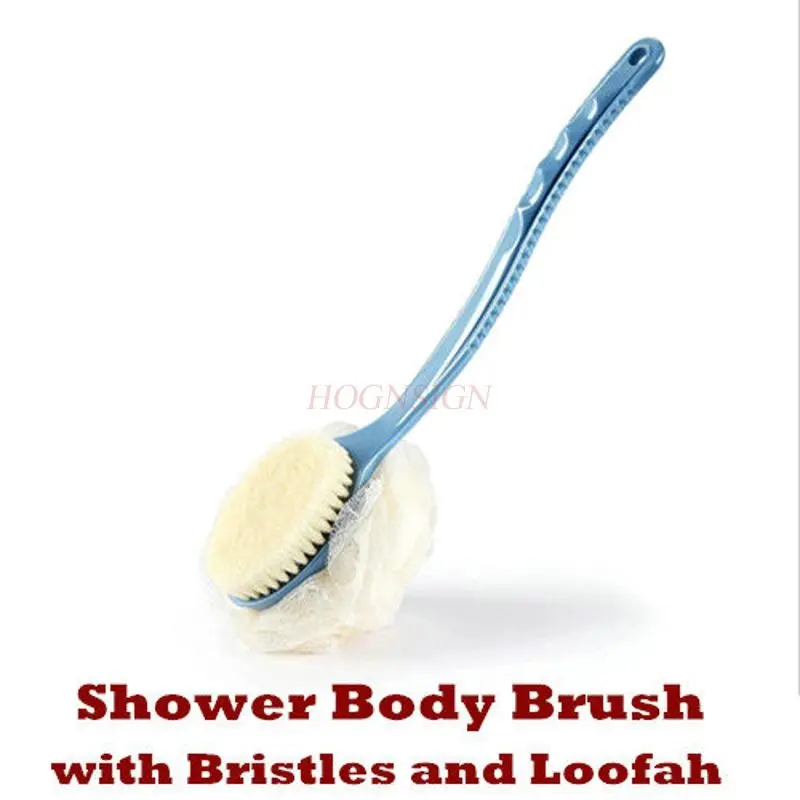 1PCS Shower Body Brush Back Scrubber Bath Mesh Sponge Bristles