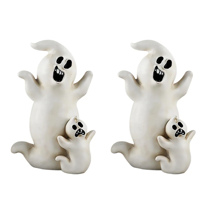 Halloween Figurines Bookshelf Desk Decoration Resin Ghost Cat Statue Halloween Horror Atmosphere Decoration