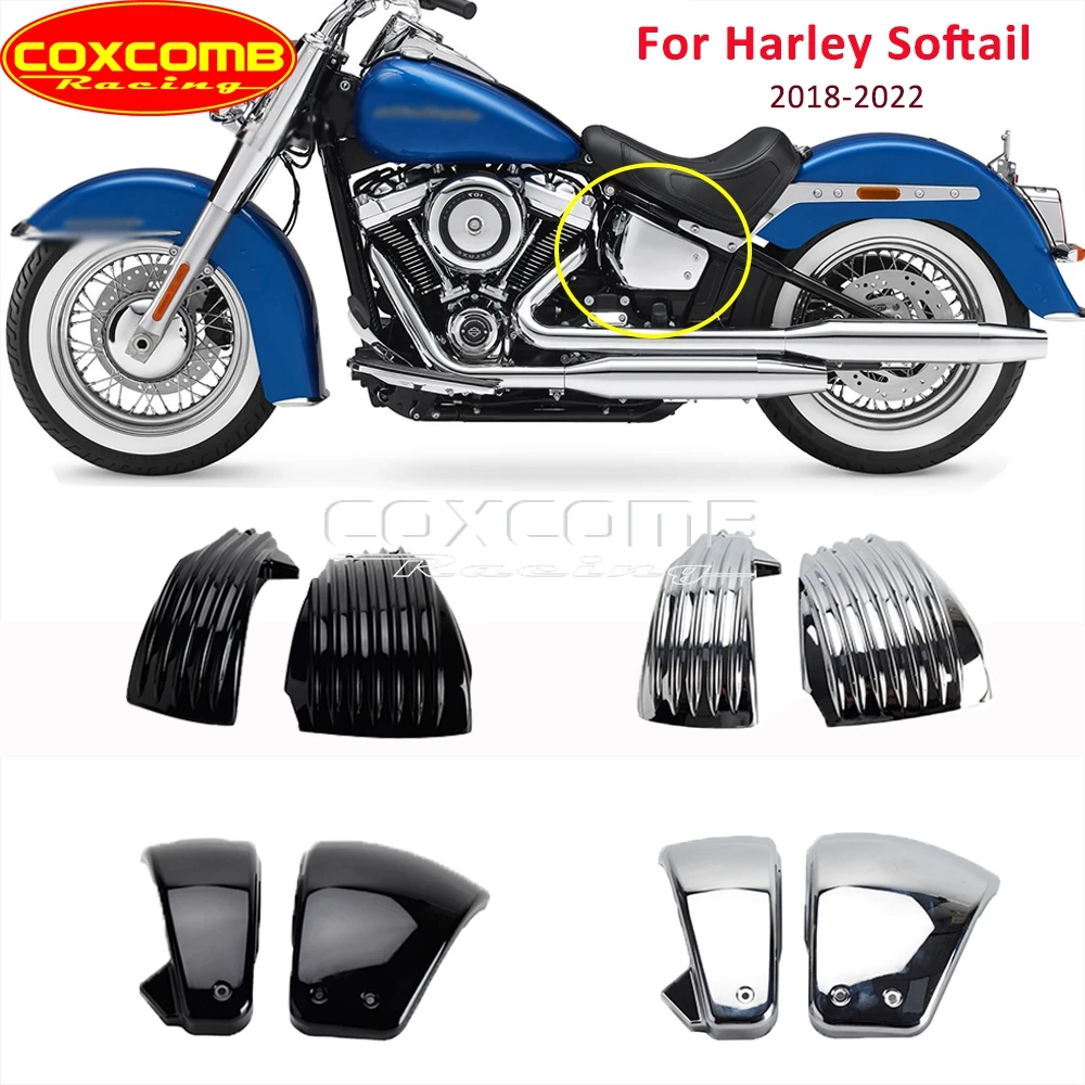 For Harley Softail FLDE FLHC FLHCS FXLR FXLRS FXLRST FLSL FXST FXBB FXBBS Motorcycle Battery Side Fairing Covers Guard 2018-2022