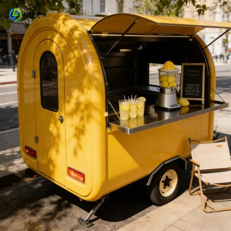 Customized Mobile Food Trailer Concession Food Truck Round Mini Size 2026 New Model Fully Equipped Street Food Cart for Sale