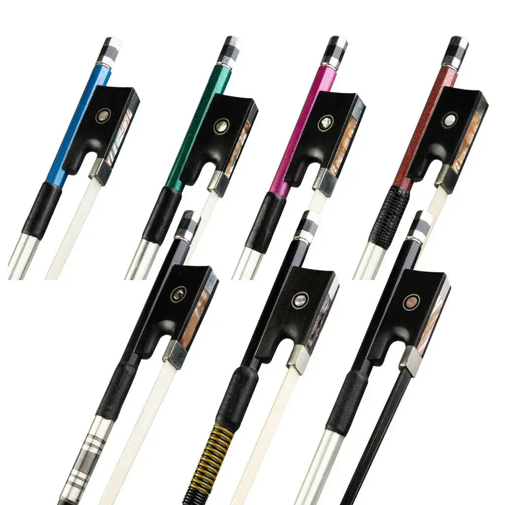 

Color Carbon Fiber Bows For 4/4 Size Violin Bow Ebony Frog Mongolia Horsehair Full Size Electric Fiddle Bow