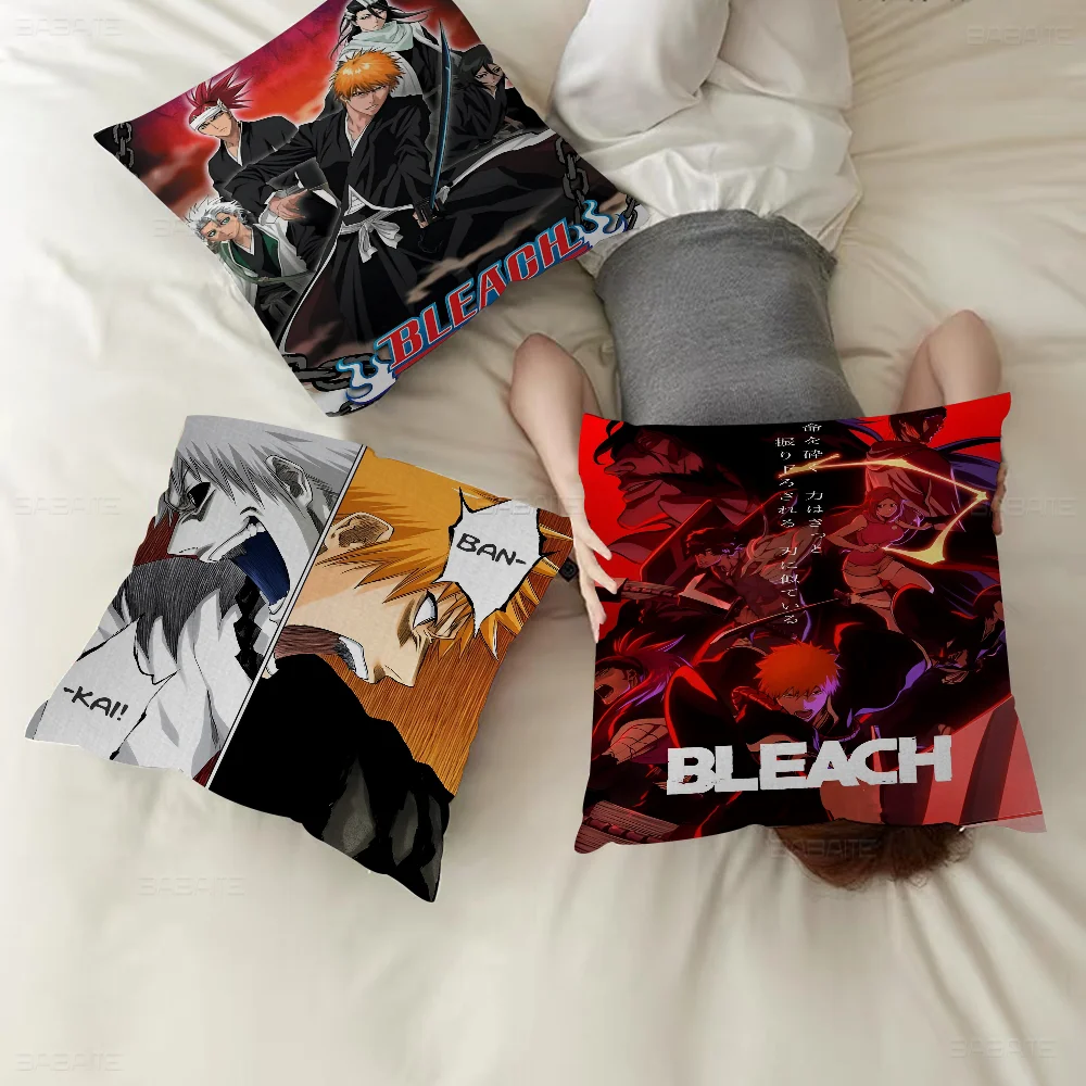 Anime Figure Ichigo Bleach Pillow Cover For Bedroom Room And Living Room Sofa Decorative Cushion Cover