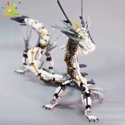 HUIQIBAO 1485PCS White Dragon Model Building Blocks Movie Series City Bricks Educational Construction Toys For Children Friends