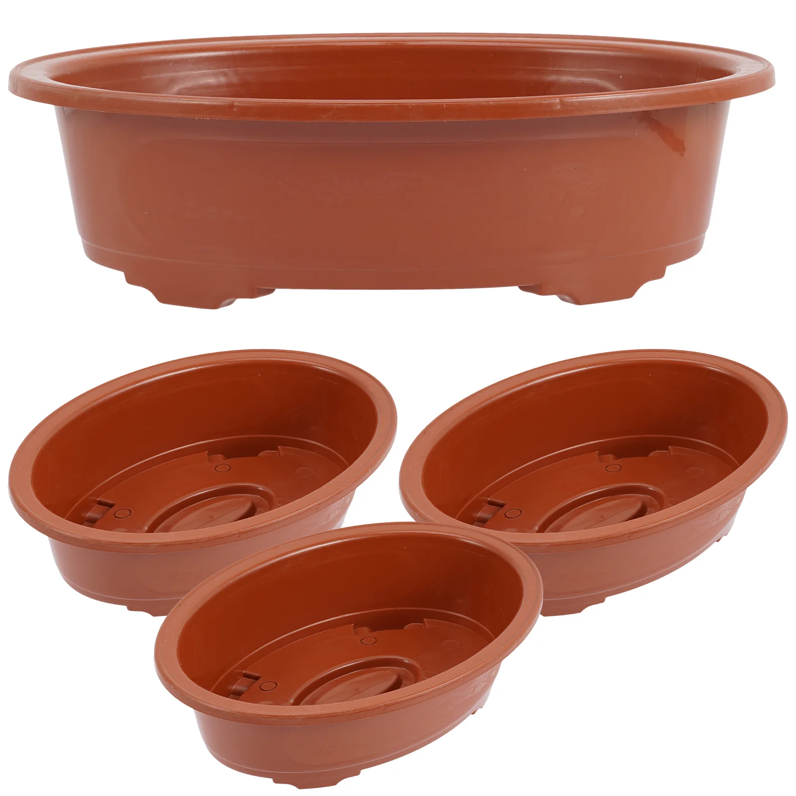 

4 Pcs Plastic Flower Pot Bonsai Tree Indoor Planter Pots Decorate Holder Potted Containers Planting Household Flowerpots