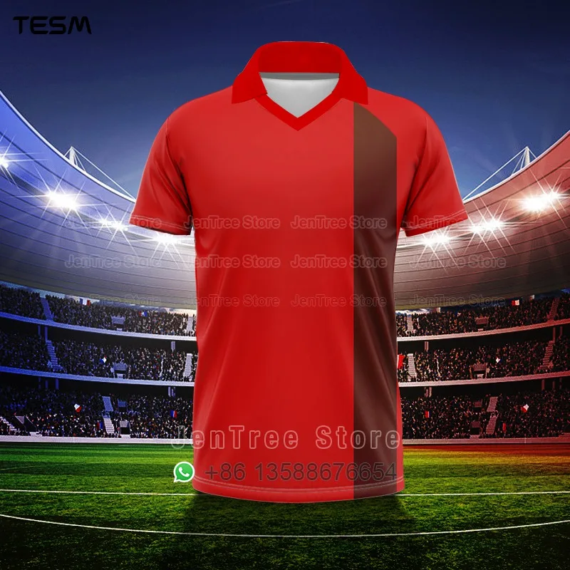 Retro POLO Shirt Men Summer Sports V-Neck T-shirt Street Trendy Short Sleeve 3D HD Print T-shirt