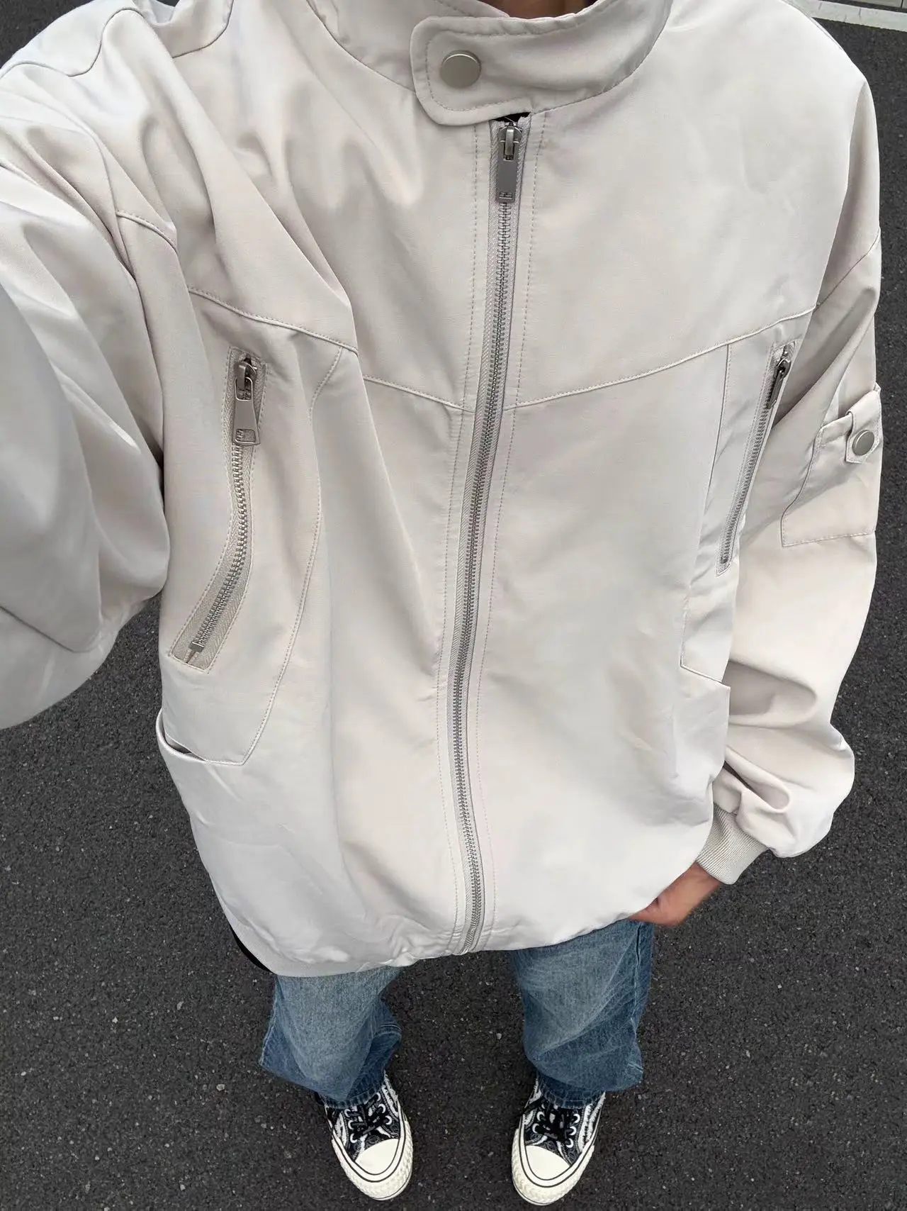 

Мужская куртка с воротником-стойкой и молнией в американском стиле High Street Sle, рабочая одежда для бейсбольного пилота, повседневная верхняя одежда для пар