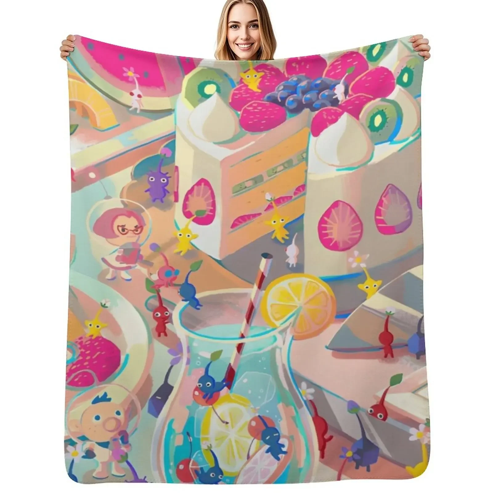 

Pikmin 4 Throw Blanket Winter beds Plush Decoratives Blanket