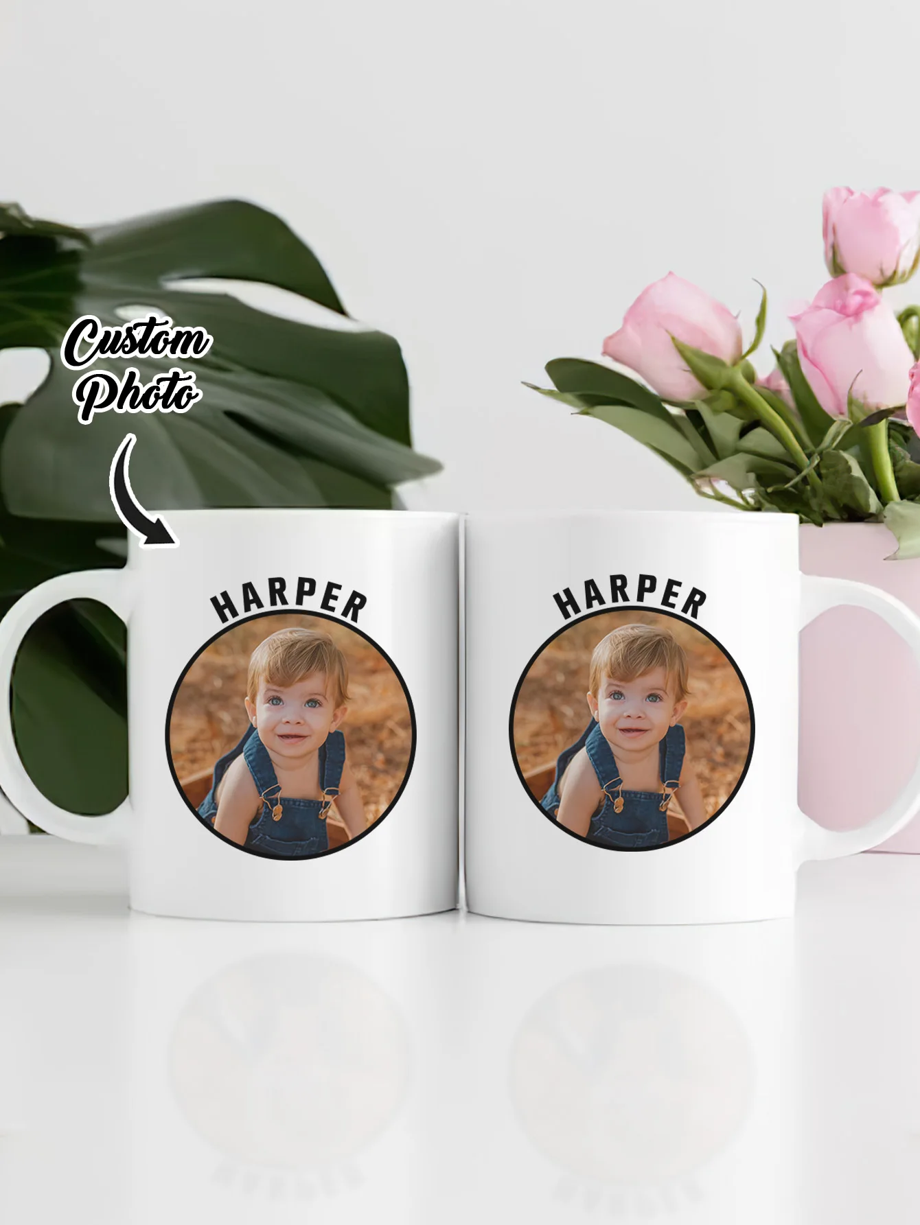 Custom Photo and Name Mug Personalized Mug Gift for Anniversary Birthday Housewarming Valentines Mothers Fathers Graduation
