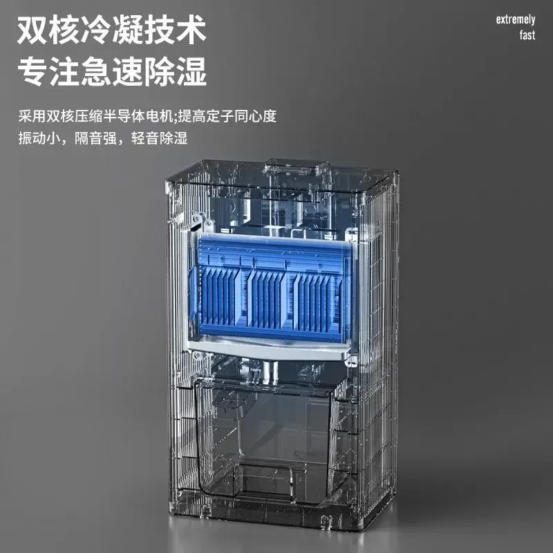 Deshumidificador compacto para el hogar: deshumidificación interior ultrasilencioso y a prueba de humedad, secado de aire eficiente para espacios pequeños