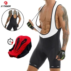 X-TIGER Cycling Bib Shorts With Pocket Bike Tights Lycra Reflective Men Cycling Shorts MTB Shockproof Cushion Bicycle Bib Short