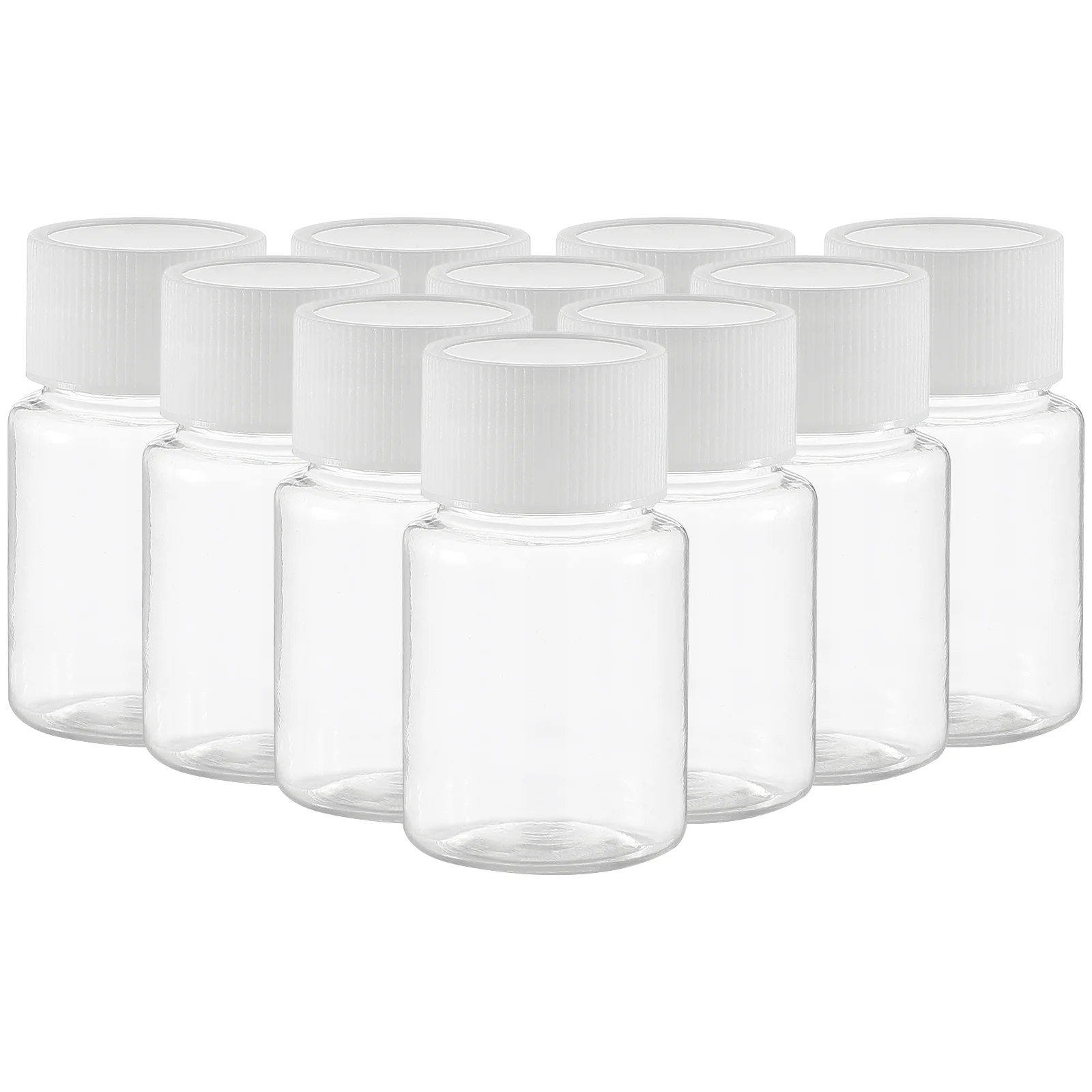 

10 PCS Containers with Lids Empty Pill Bottles Caps Medicine Liquid for Travel PET Toiletries Shampoo Dispenser Portable