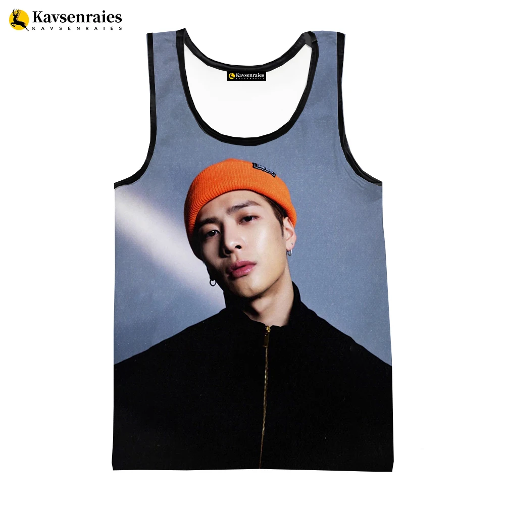 New Jackson Wang 3D Print Vest Unisex Round Neck Casual  Kpop Sleeveless Tops GOT7 Men Women 2023 Fashion Oversized Tank  Tops