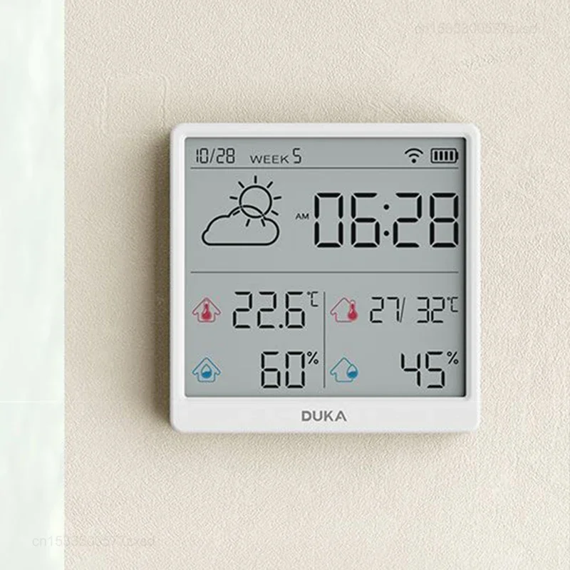 Youpin DUKA New High-precision Electronic Temperature Hygrometer Records Ultra-thin Large Screen Indoor Temperature Hygrometer