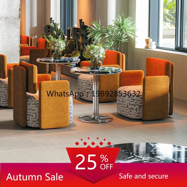 

LYY Minimalist Single Sofa Table and Chair Set for Simple Beauty Salon, Sales Office, Business Reception, and Leisure