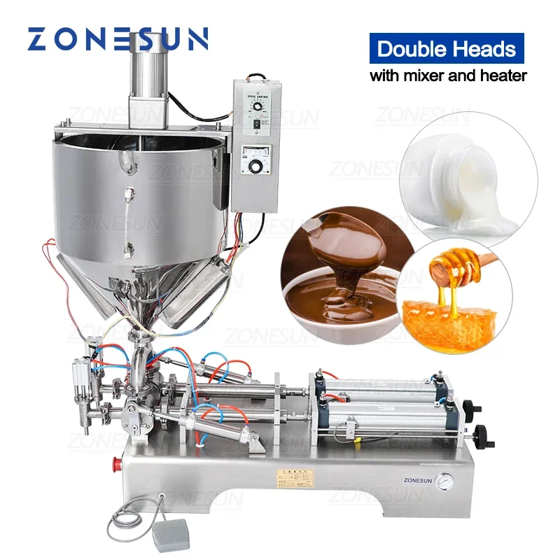 

ZONESUN Mixing Heater Alcohol Gel Liquid Honey Filling machine Viscous Soap Paste Sugar Chocolate Cosmetic Mixing Equipment