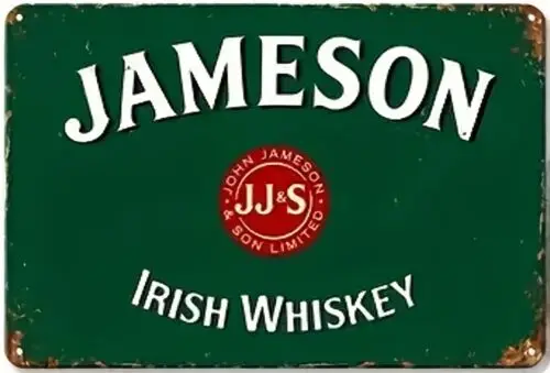 1 año, whisky irlandés de Jameson, novedad Vintage, letrero de Metal, arte de pared, letrero de estaño