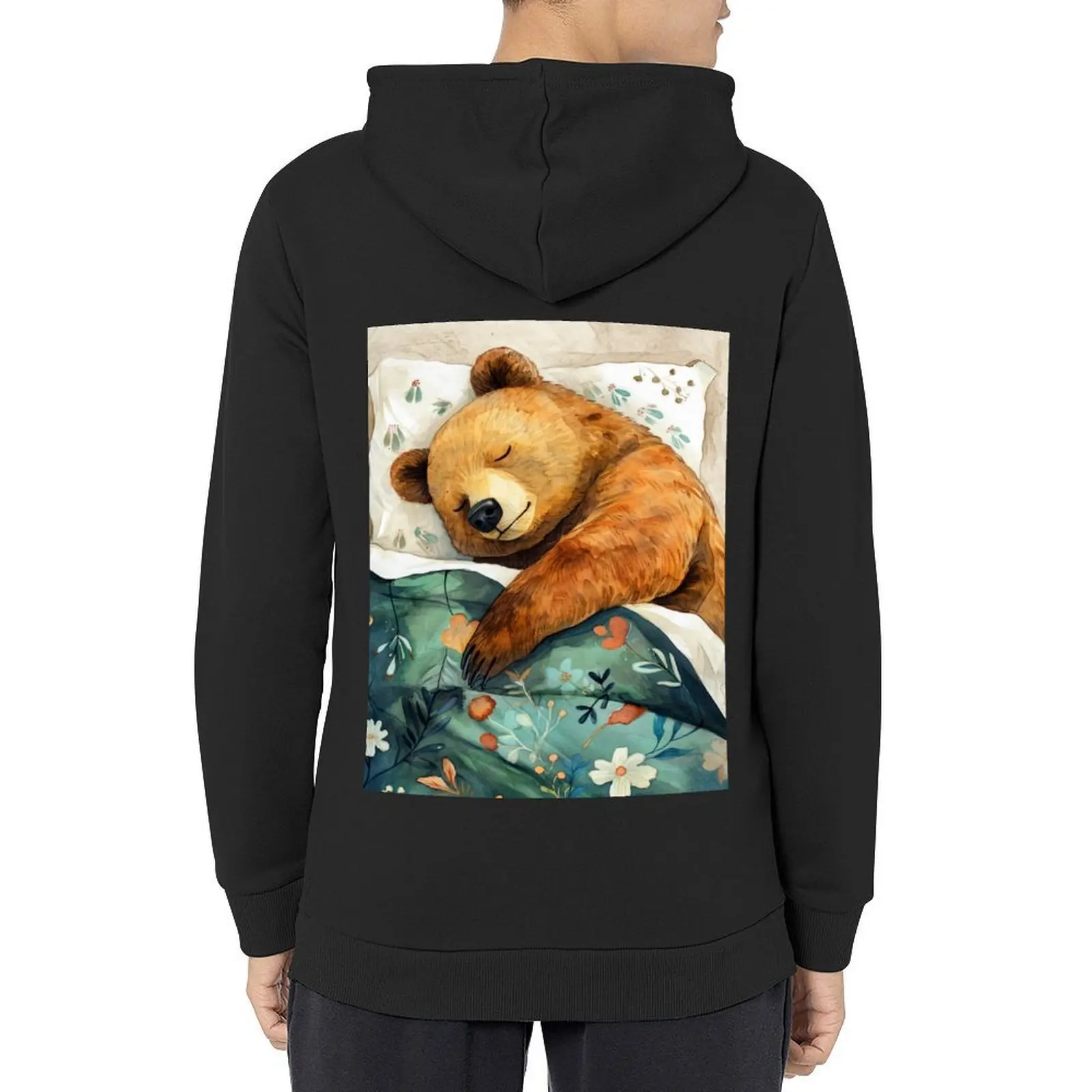 

Bear portrait watercolor art #bear Hoodie men's autumn clothes autumn jacket men autumn new products mens clothing hoodie