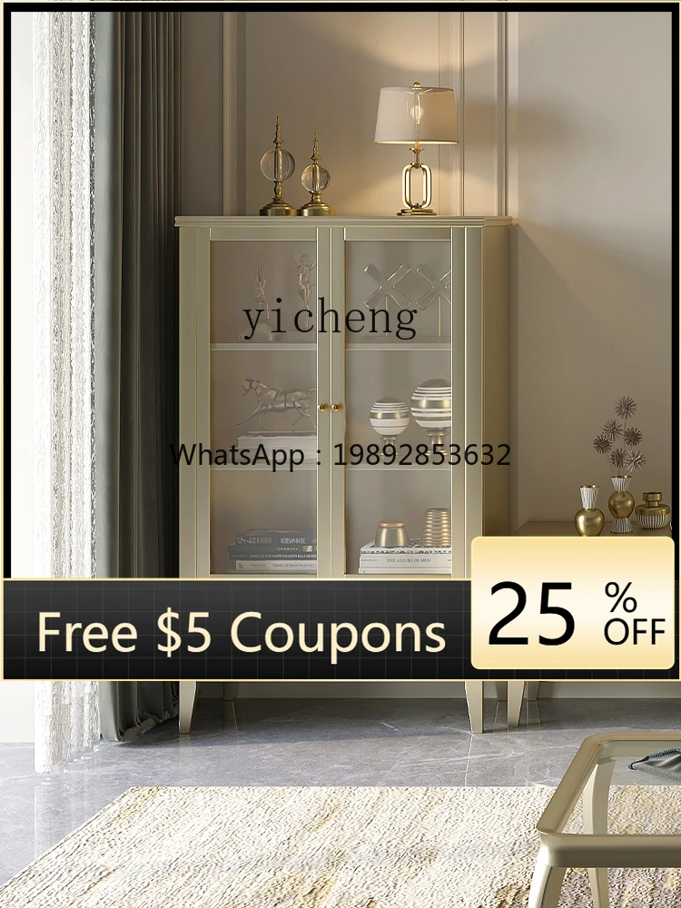 

Винный шкаф-стеллаж GZ из массива дерева с двойными дверцами, для дома, малогабаритной квартиры, со стеклянными дверцами, для хранения в гостиной