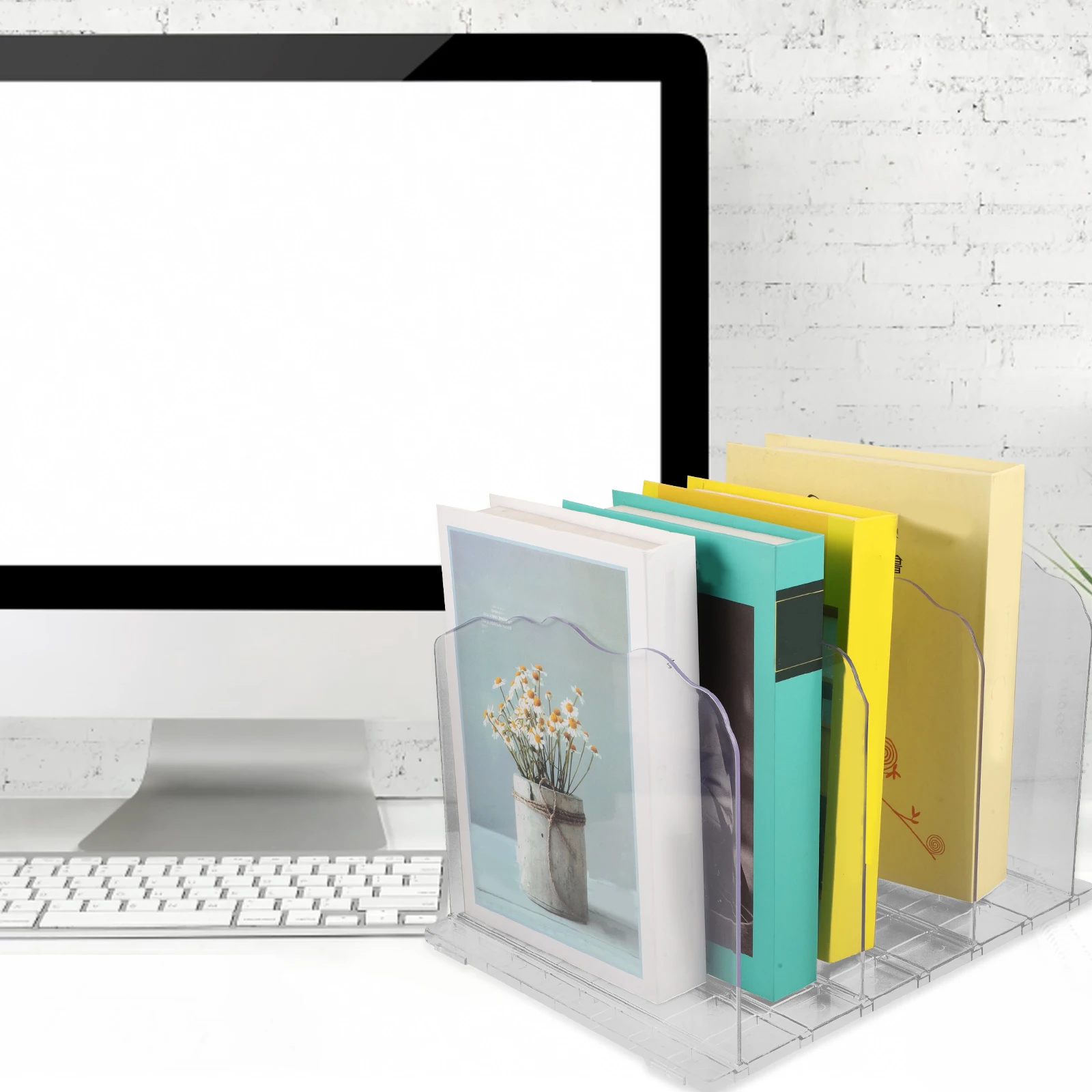 

Transparent Insert Shelf for Bags Books Purse Organizer Storage Rack Plastic Bookend Stable Design Multi Functional