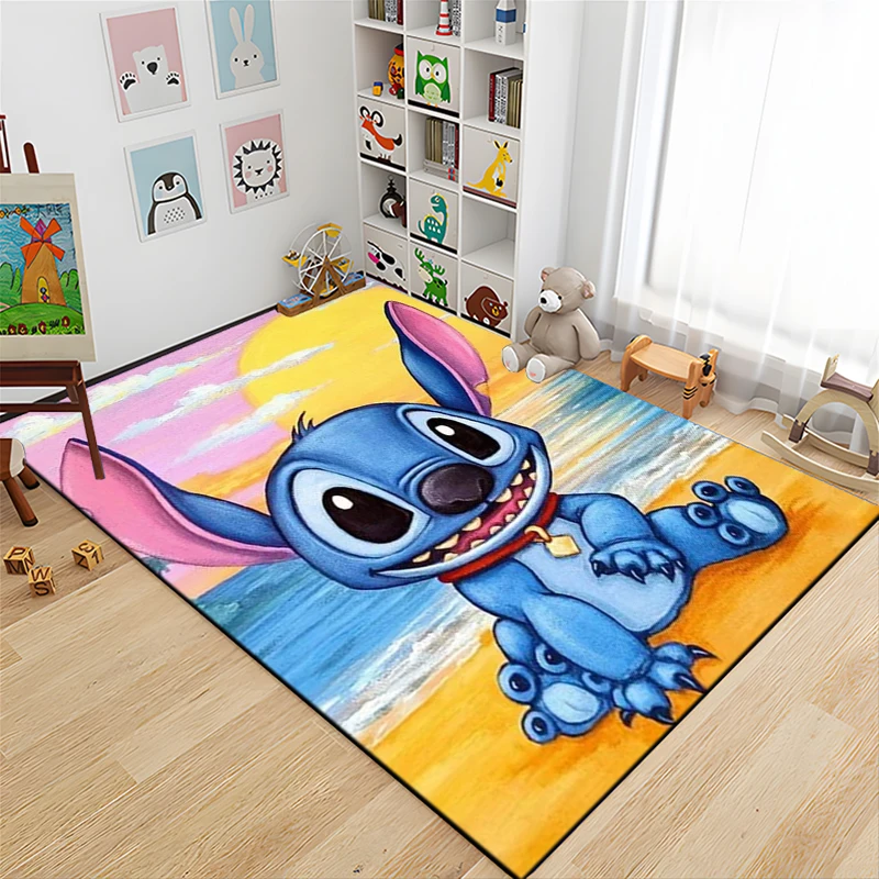 Disney Cartoon Lilo & Stitch Large Area Rugs 3D Carpet for Living Room Bedroom Sofa Doormat Floor Mat Home Decor Children\'s Gift