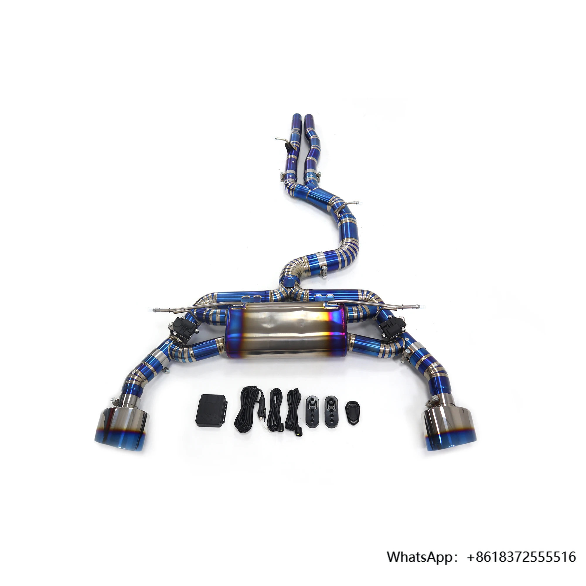 

daING Auto Performance Parts Titanium Alloy CatbackRS3 TTRS 2.5T Exhaust Muffler with Valve Car Accessories Pipe