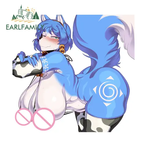 EARLFAMILY Furry Fox Hentai NSFW Car Stickers Attractive Amsuing Decals Occlusion Scratch Scratch-Proof Accesorios Para Auto