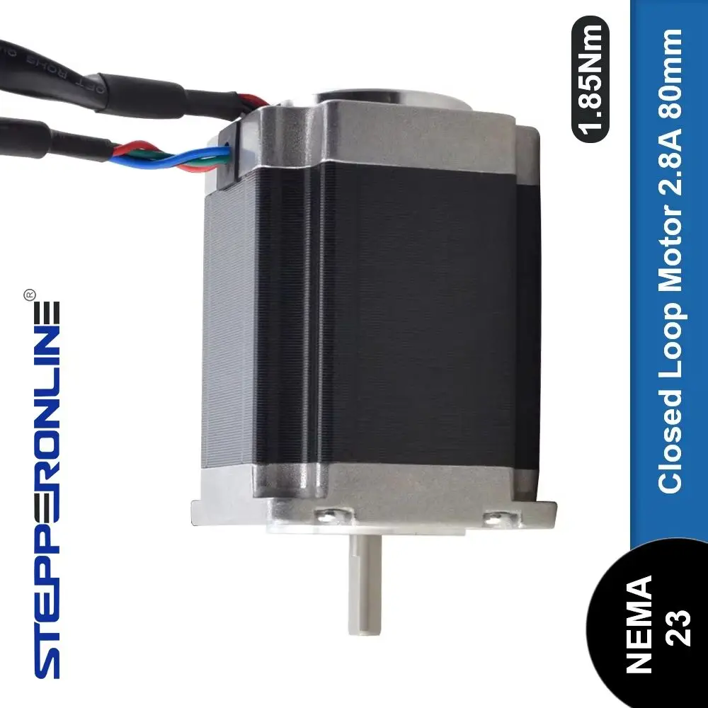 STEPPERONLINE Nema 23 1.85Nm 2.8A Closed Loop Stepper Motor with Magnetic Encoder 6.35mm Shaft 1000PPR Closed-loop Step Motor